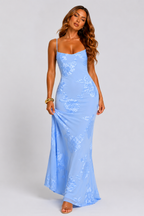 Tatiana | Plus Size Evening Gowns Floral Jacquard Maxi Dress
