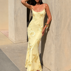 Tatiana | Plus Size Evening Gowns Floral Jacquard Maxi Dress