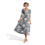 Arabella | Boho Floral Long Sleeve Midi Dress