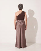 Francesca | Elegant Mother Of The Bride Dresses One Shoulder Maxi — achterkant