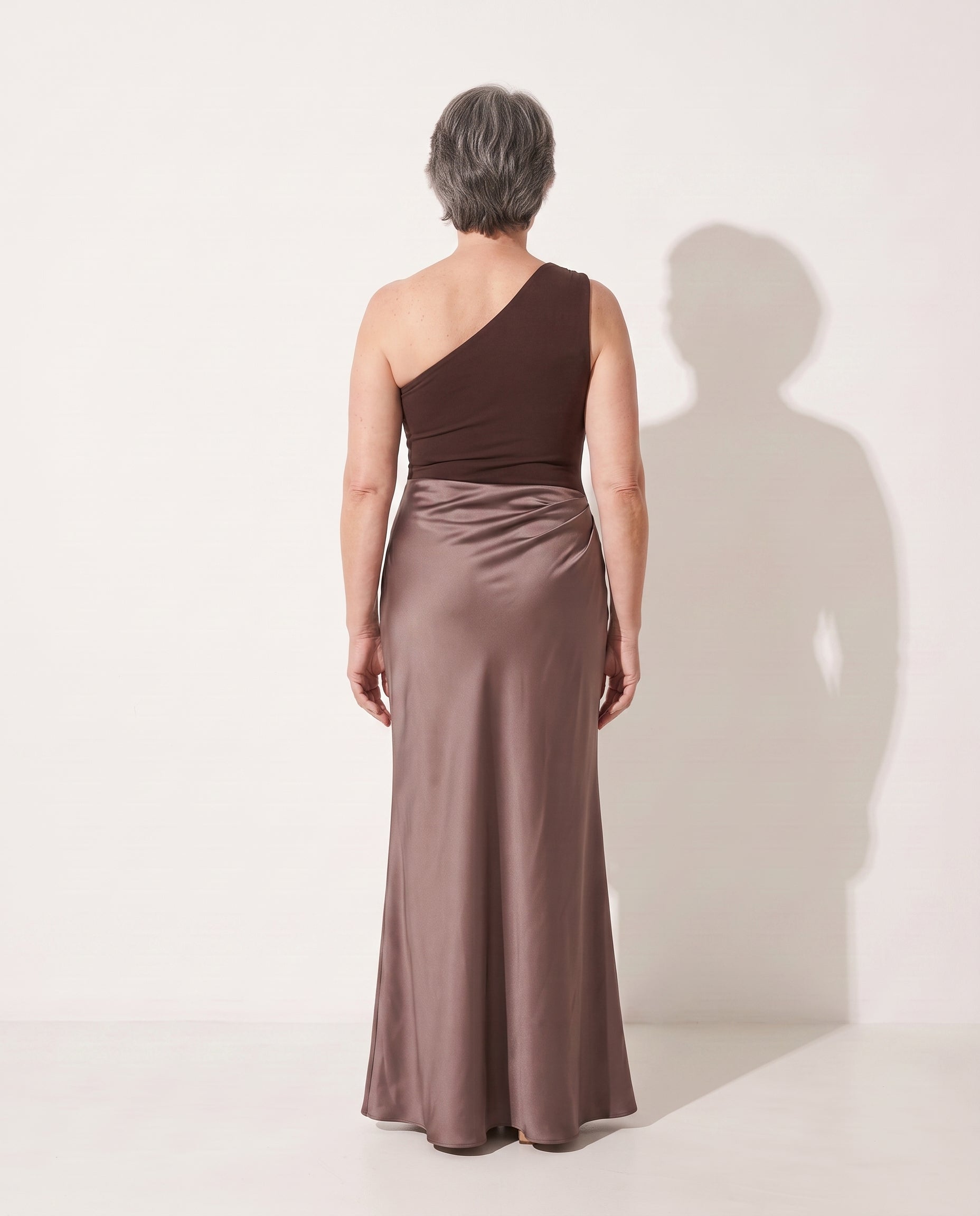 Francesca | Elegant Mother Of The Bride Dresses One Shoulder Maxi — achterkant