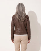 Helena | Womens Motorcycle Jacket in Premium Vegan Leather — achterkant