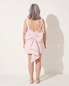 Lucienne | Pearl Neckline Sculpted Mini Dress — achterkant