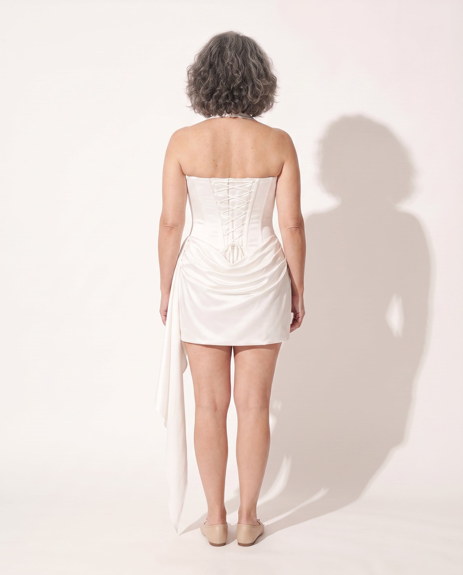 Marguerite | Party Dresses For Women Satin Corset Mini Dress — achterkant