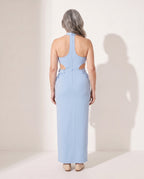Henriette | Formal Dresses For Women Halter Floral Maxi — achterkant