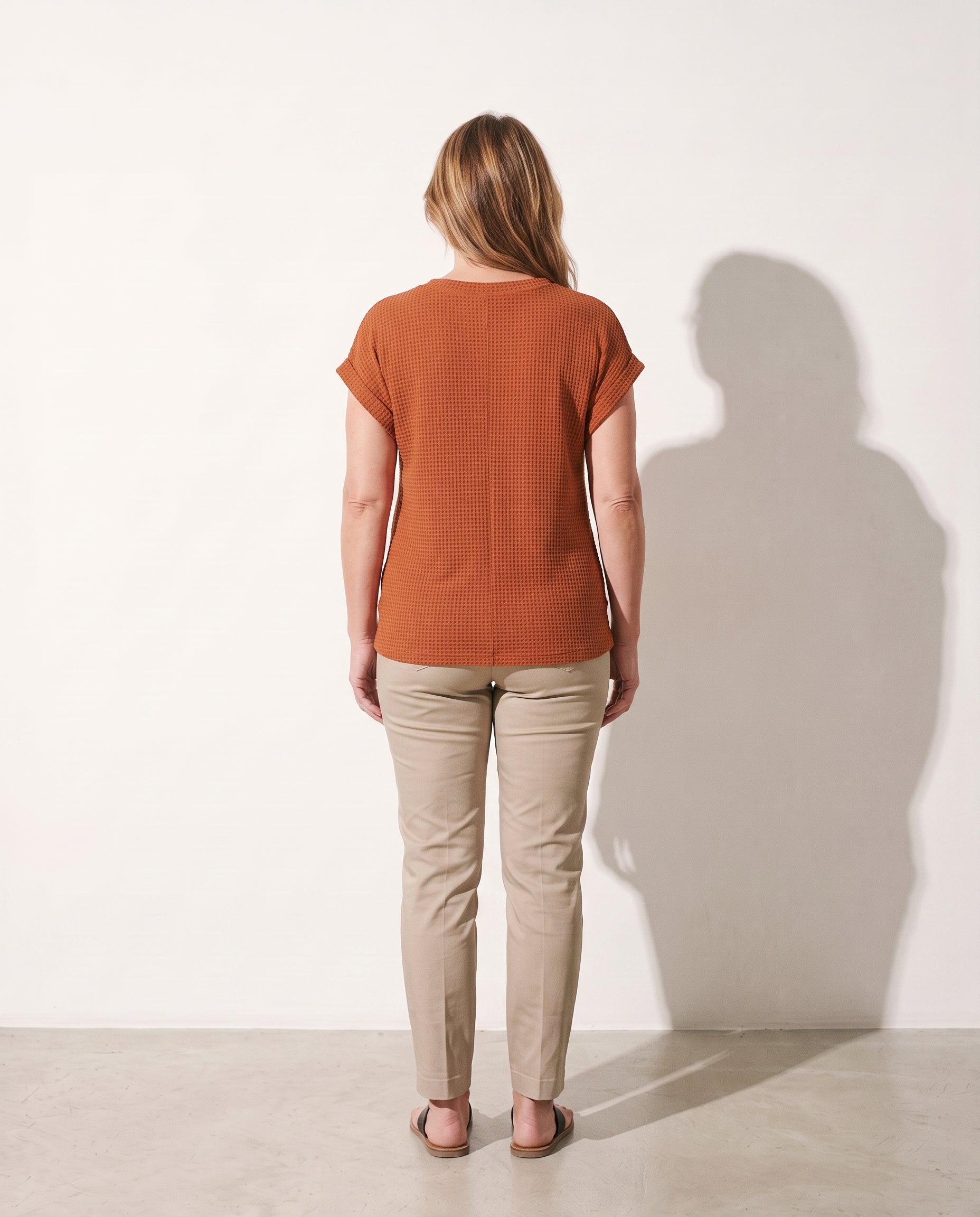 Verena | Waffle Knit Sweater For Everyday Elegance — achterkant