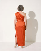 Berenice | Long Sleeve Wedding Guest Wrap Maxi Dresses — achterkant