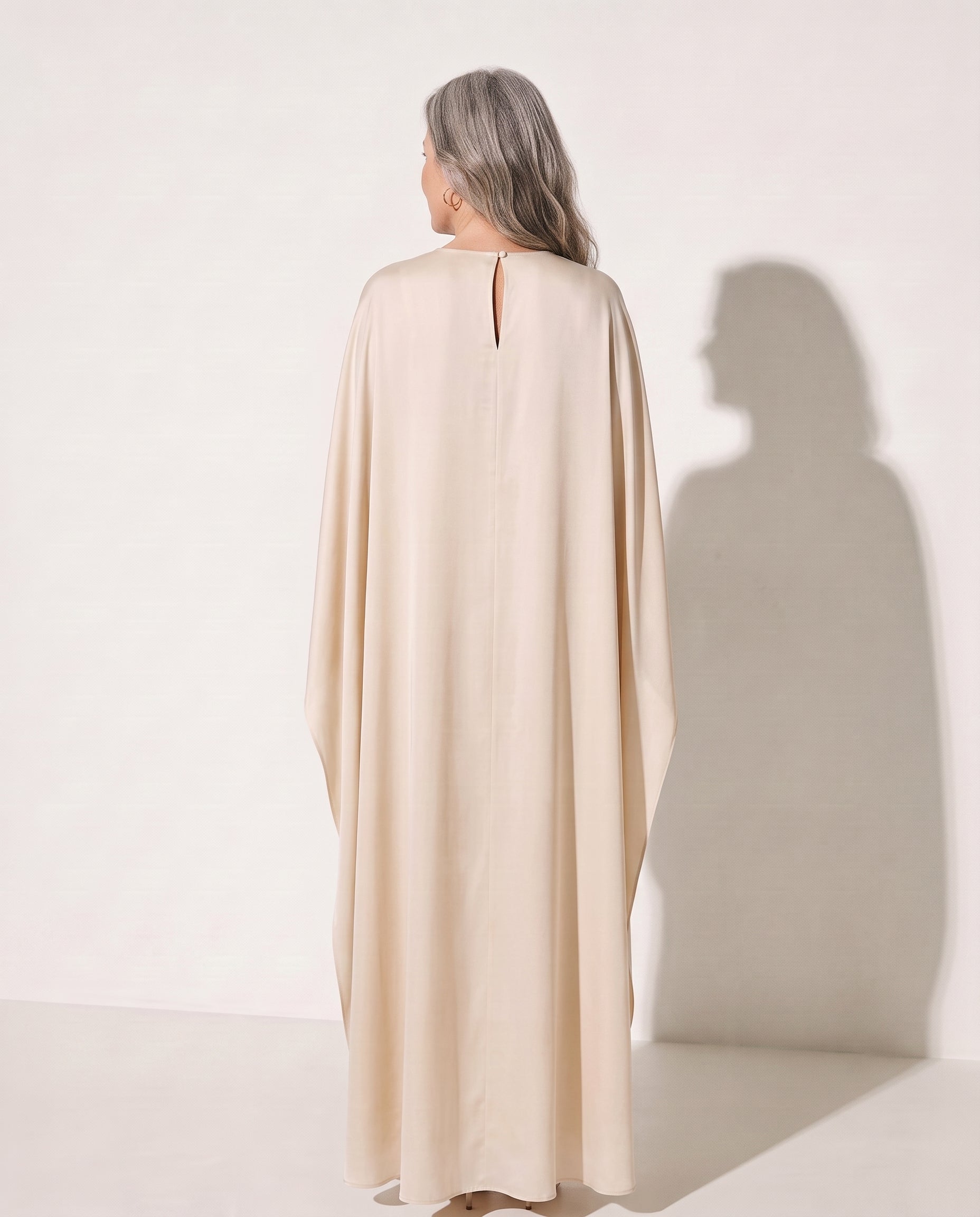 Xanthe | Draped Cape Evening Maxi Dresses For Special Occasions — achterkant