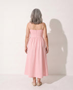 Adeline | Strappy Scoop Neck Evening Dresses Midi — achterkant
