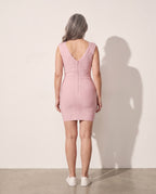 Eloise | Women V Neck Bodycon Mini Autumn Wedding Guest Dress — achterkant