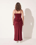 Ursula | Women Square Neck Corset Lace Maxi Wedding Dress — achterkant