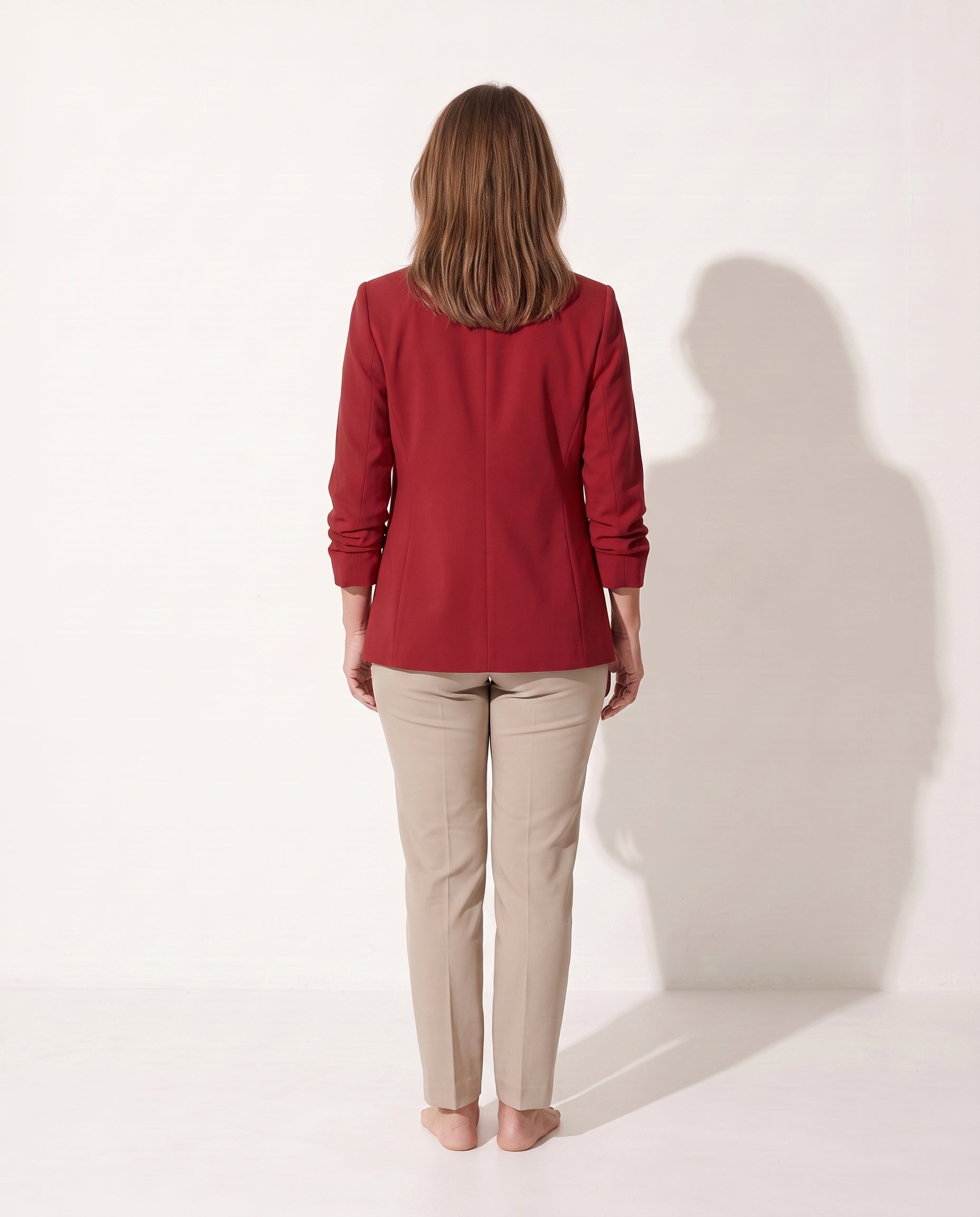 Persephone | Womens Velvet Blazer One Button Tailored Jacket — achterkant