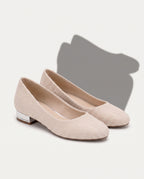 Apolline | Lace Wedding Shoes Low Heel Bridal Flats — Beige