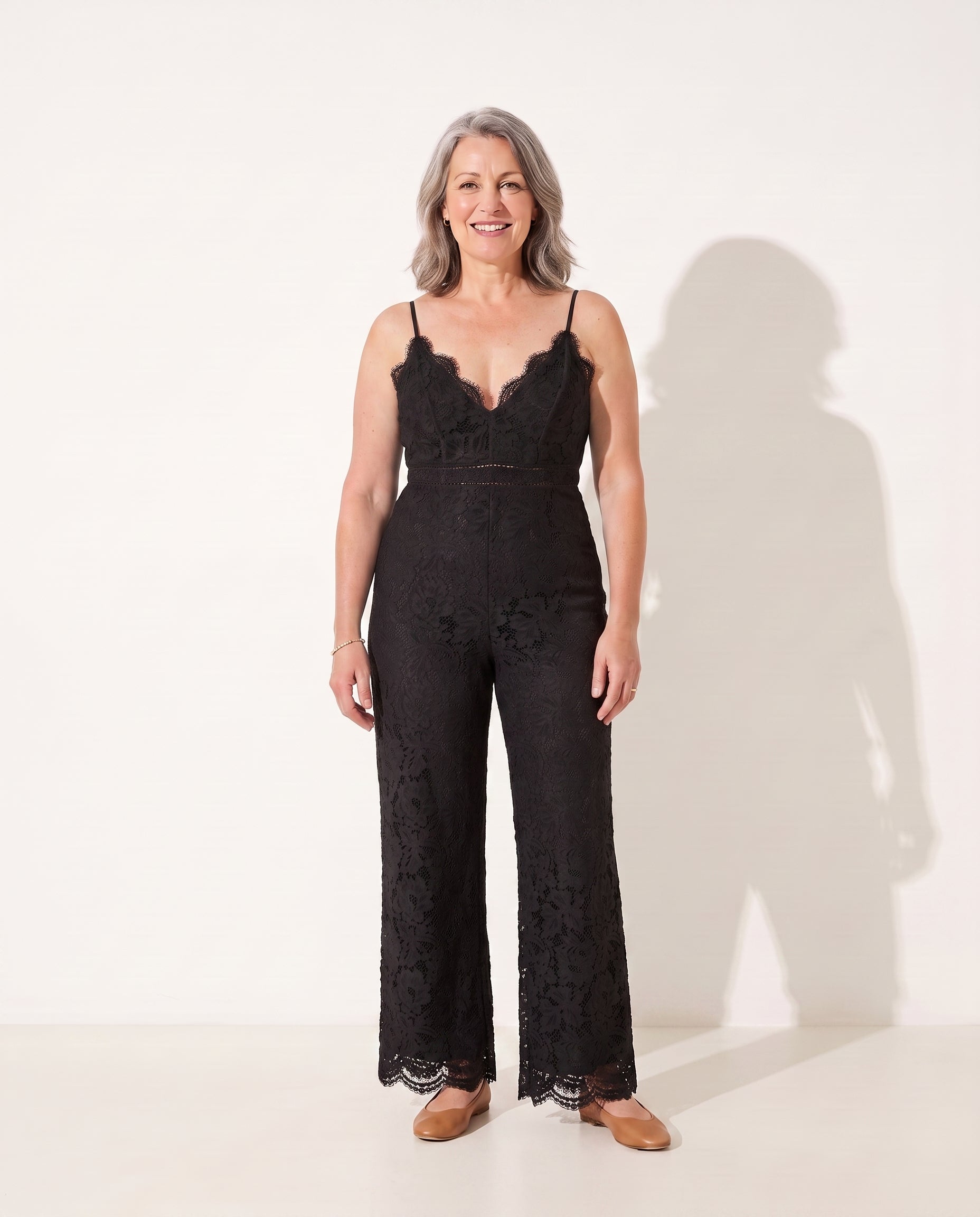 Isolde | Strapless Wide Leg Lace Jumpsuit for Summer Occasions — Black