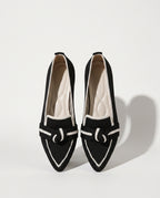 Manon | Pointed Toe Heeled Loafers For Work & Weekends — Black