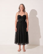 Pascale | Elegant Midi Dresses For Women Wedding Guest Occasion — Black