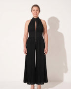 Cosima | Strapless Wide Leg Chiffon Jumpsuit Evening Wear — Black