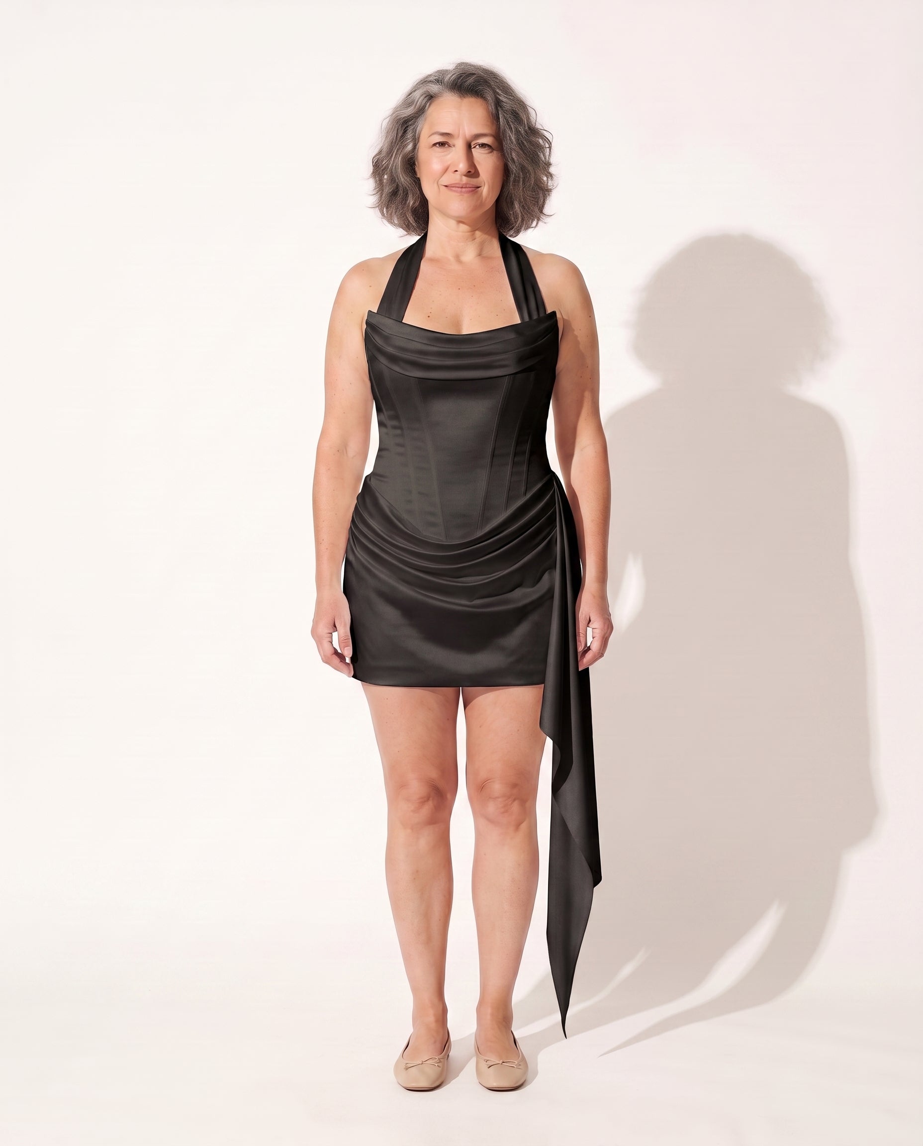 Marguerite | Party Dresses For Women Satin Corset Mini Dress — Black