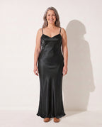 Liliana | Ball Gown Wedding Guest Dress Maxi Floor Length — Black