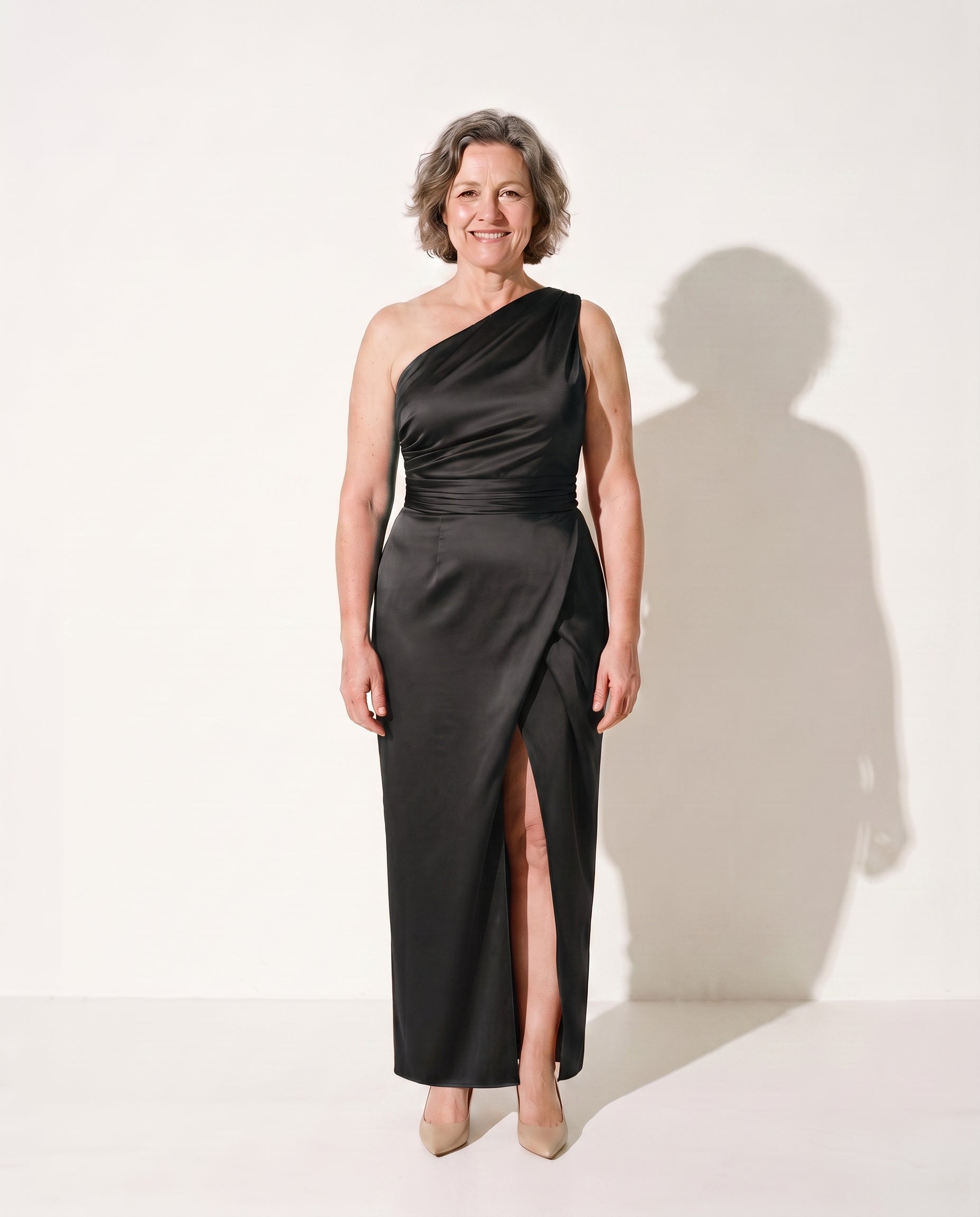 Berenice | Long Sleeve Wedding Guest Wrap Maxi Dresses — Black