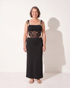 Sabine | Red Lace Cut Out Maxi Dress Evening Occasion — Black