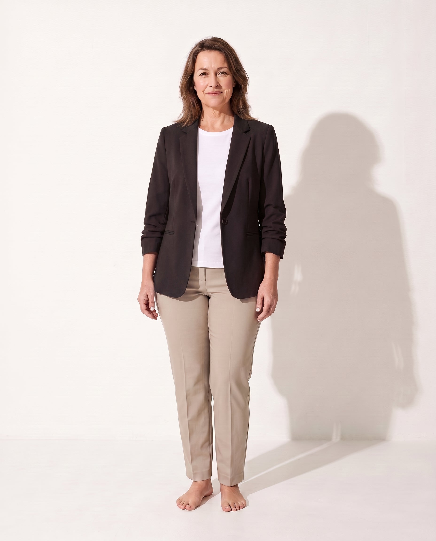 Persephone | Womens Velvet Blazer One Button Tailored Jacket — Black