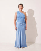 Francesca | Elegant Mother Of The Bride Dresses One Shoulder Maxi — Blue