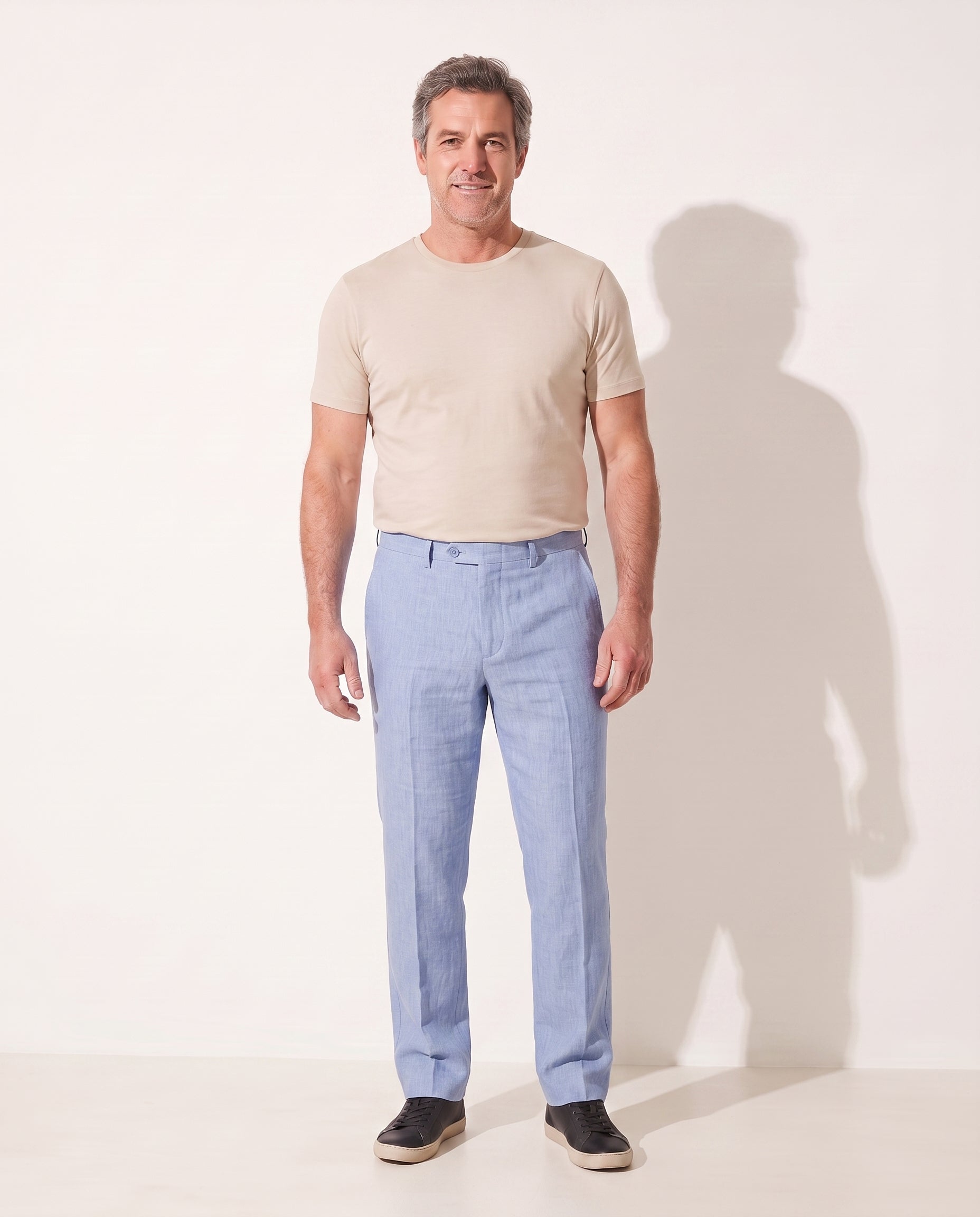 Nikolai | Tailored Mens Casual Slim Fit Pants — Blue