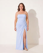 Fenella | Long Sleeve Wedding Guest Dresses Maxi Gown — Blue