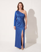 Iliana | One Shoulder Evening Maxi Dresses For Women — Blue