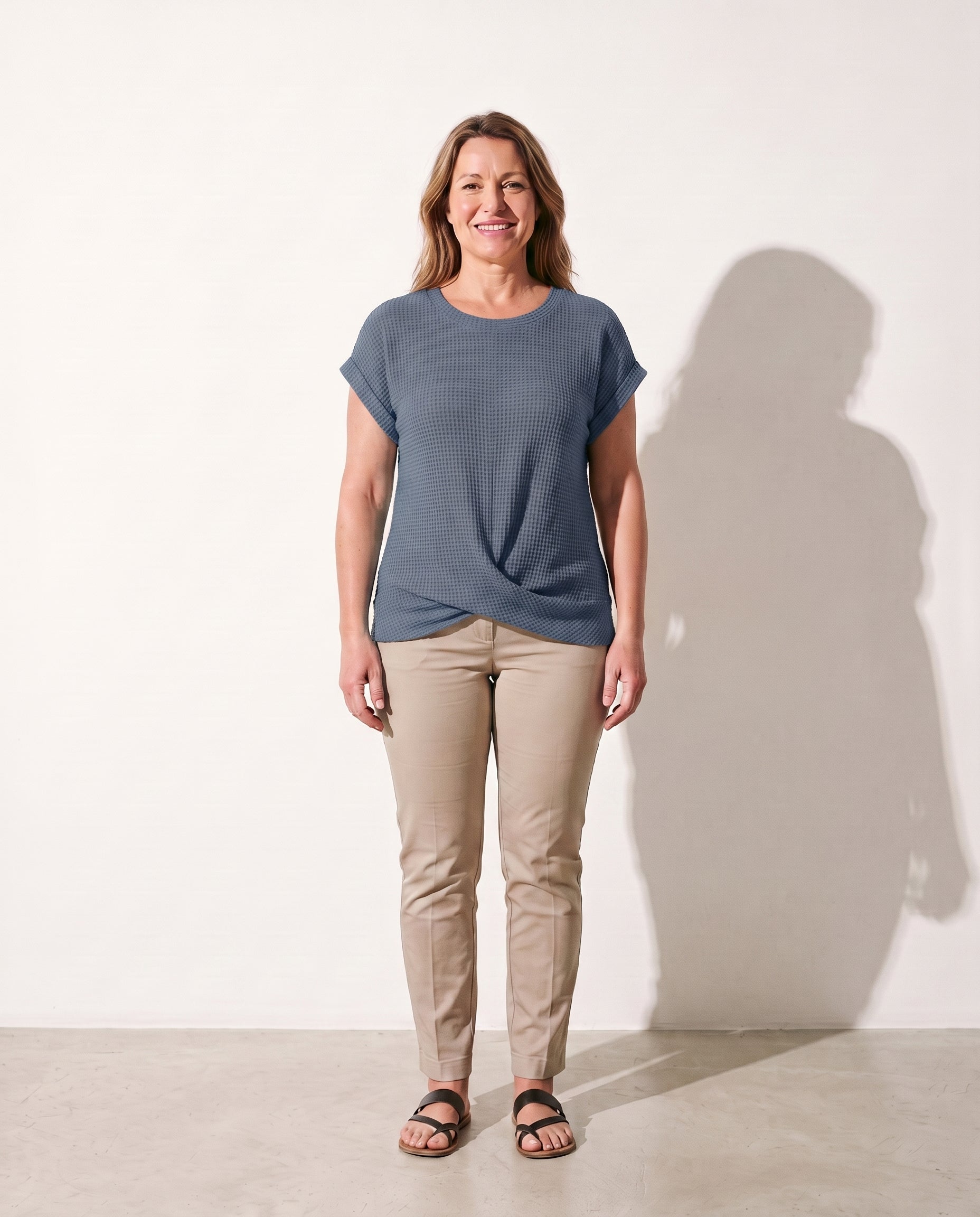 Verena | Waffle Knit Sweater For Everyday Elegance — Blue
