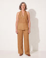 Josephine | Camel Wide Leg Trousers Halterneck Co-Ord Set