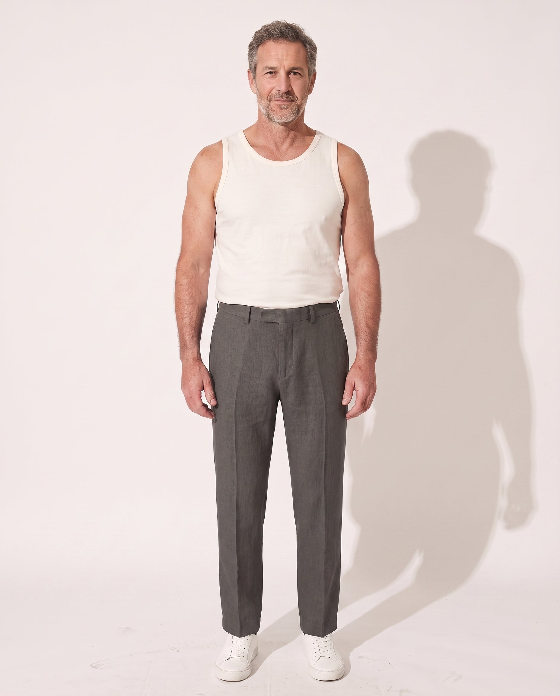 Peregrine | Men Tailored Slim Casual Pants For Spring Summer — Dark Grey