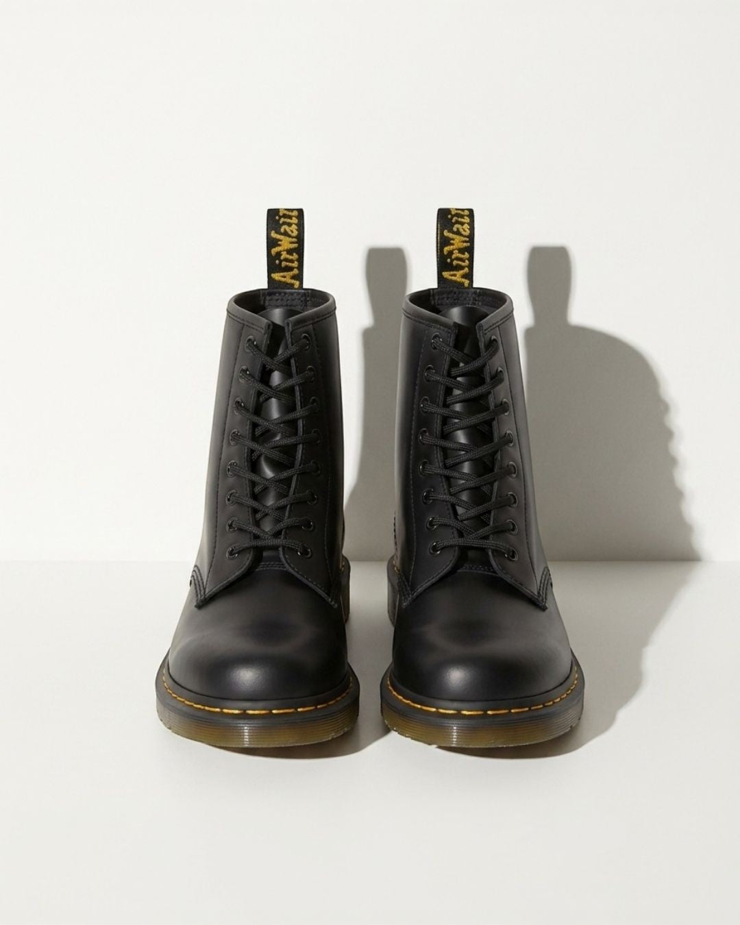 Edith | Womens Leather Motorcycle Combat Boots Lace Up Ankle — detail