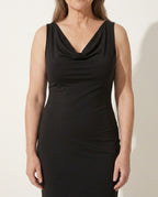Anouk | Cinderella Satin Cowl Neck Wedding Guest Maxi Dress — detail