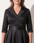 Bridget | Women's Formal Midi Dress with Structured Bodice — detail