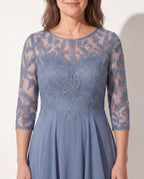 Eloise | Embroidered Lace Midi Wedding Guest Dress — detail