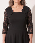Maelys | Long Sleeve Lace A-Line Wedding Guest Midi Dresses — detail