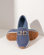 Esmee | Women Heeled Loafers With Gold Detail For Work & Smart Casual — detail