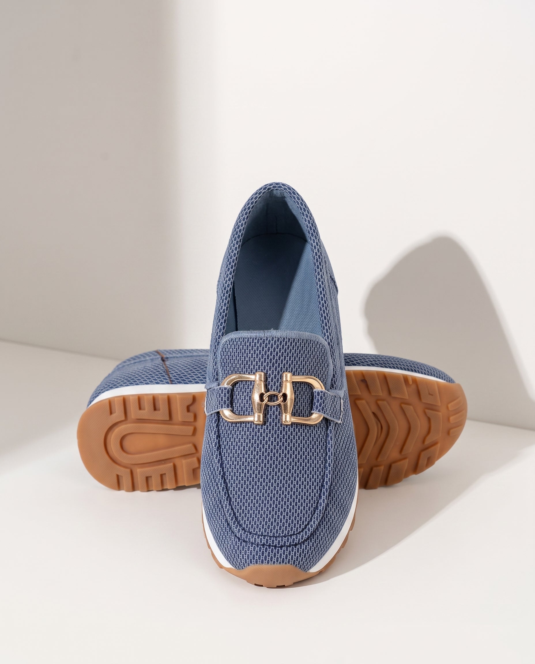Esmee | Women Heeled Loafers With Gold Detail For Work & Smart Casual — detail