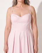 Lucinda | Formal Midi Dress With Corset Bodice & Full Skirt — detail