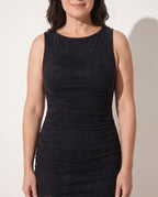 Romilly | Women Ruched Sleeveless Midi Autumn Wedding Guest Dresses — detail