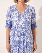 Ophelia | Long Sleeve Floral Midi Dress Wedding Guest — detail