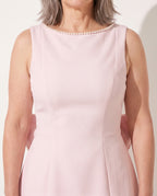 Lucienne | Pearl Neckline Sculpted Mini Dress — detail