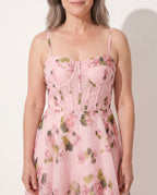 Yolanda | Long Sleeve Midi Dress In Romantic Print — detail
