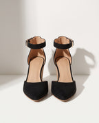 Noemie | Closed Toe Ankle Strap Wedge Heels for Evening Wear — detail