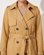Persephone | Womens Leather Trench Coat Longline Belted — detail