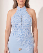 Henriette | Formal Dresses For Women Halter Floral Maxi — detail
