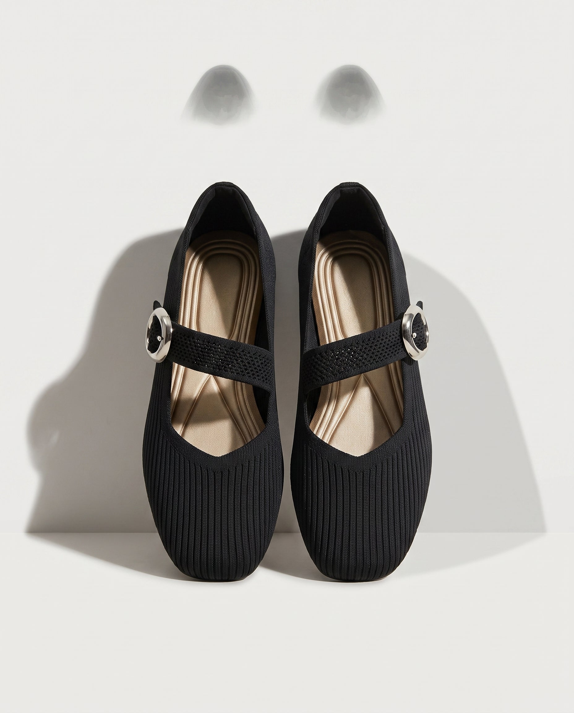 Sidonie | Womens Square Toe Knit Mary Jane Buckle Boots — detail