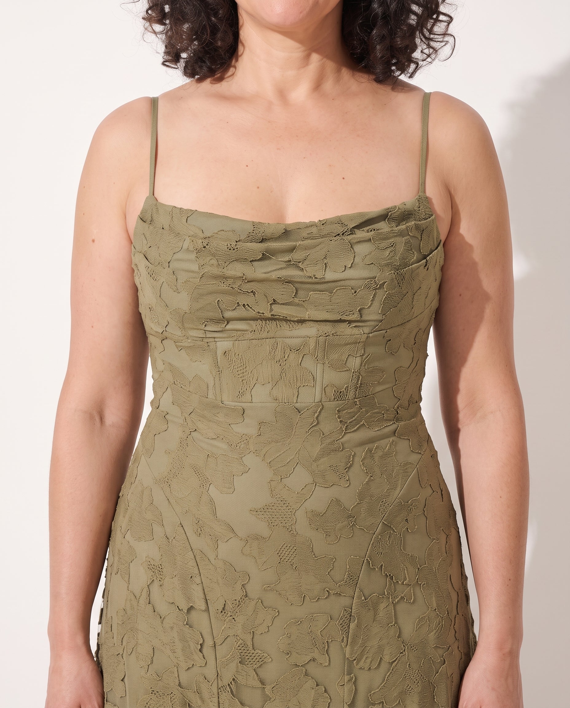 Edith | Textured Floral Formal Dresses Maxi Occasion — detail